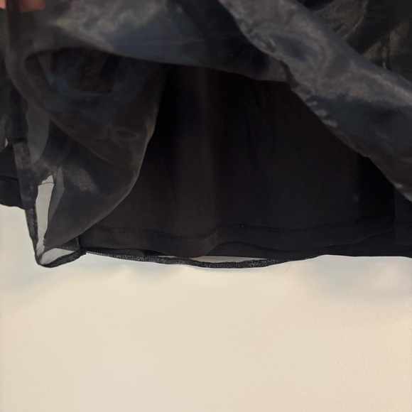 Elegant puff sleeve Black Sheer Women's Top - Picture 5 of 10